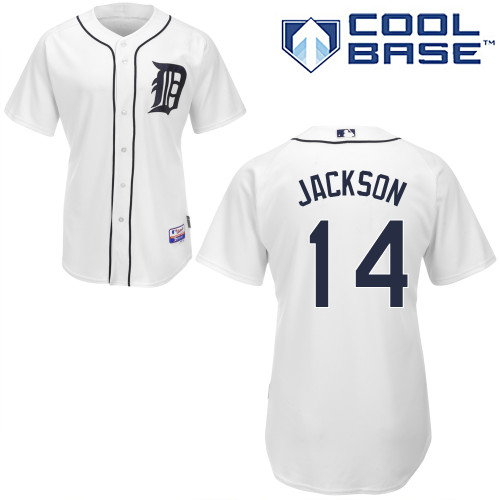 Austin Jackson #14 MLB Jersey-Detroit Tigers Men's Authentic Home White Cool Base Baseball Jersey